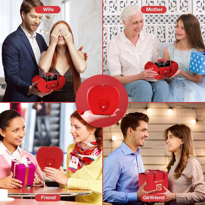 Preserved Rose Box I Love You Necklace Valentines Day Gift for Her